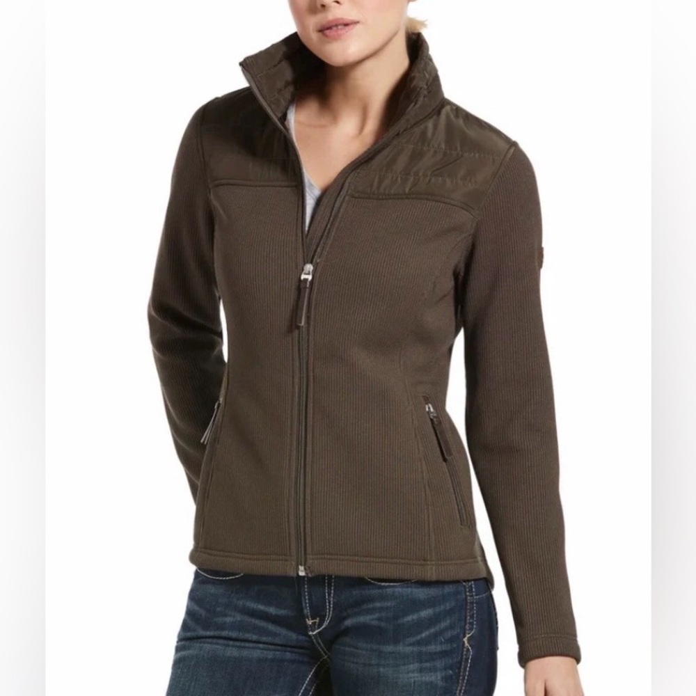 NWT Ariat Women’s AriatTEK Cold Series Kalispell Sweater Banyan Brown Zip Jacket